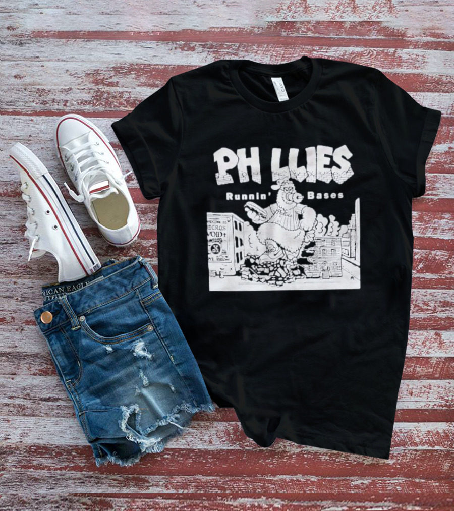 Phillies Runnin' Bases Phillie Phanatic Eating Hoagie Hardcore 83 Necros Void Oct 22 T-Shirt