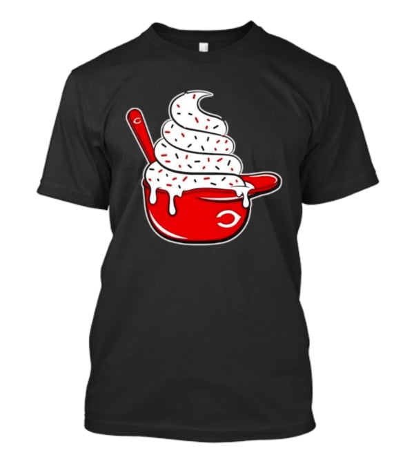 Cincinnati Reds Ice Cream Helmet With Sprinkles And Spoon T-Shirt