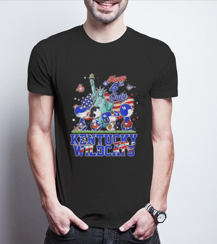 Happy 4th Of July Peanuts Kentucky Wildcats Independence Day Celebration T-Shirt