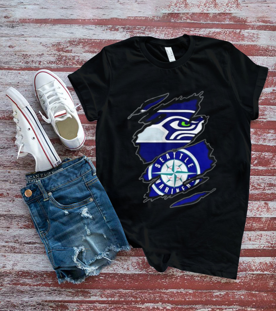 Seattle Seahawks Seattle Mariners Claw Rip T-Shirt