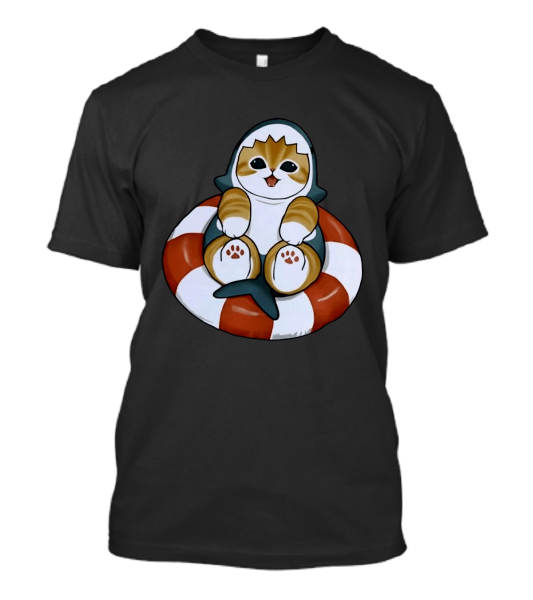 Shark Kitten Inflatable Tube Cat Shark Halloween Cats Animals T-Shirt
