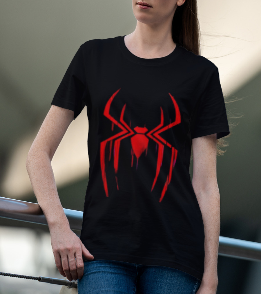 Spider Man Miles Morales Glitch Dripping Spider T-Shirt