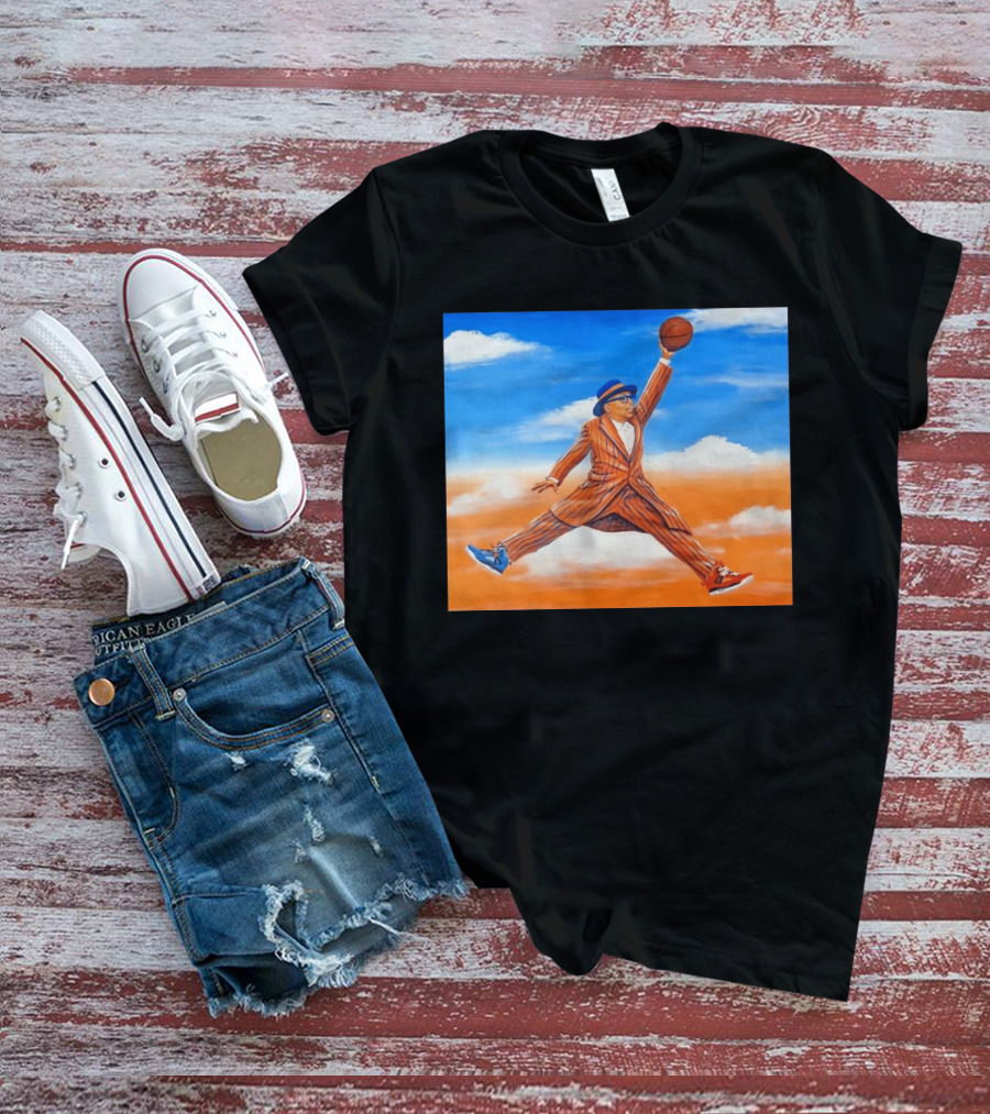 Spike Lee Jumping Basketball Air Jordan Jumpman Striped Suit Sky Sneakers T-Shirt