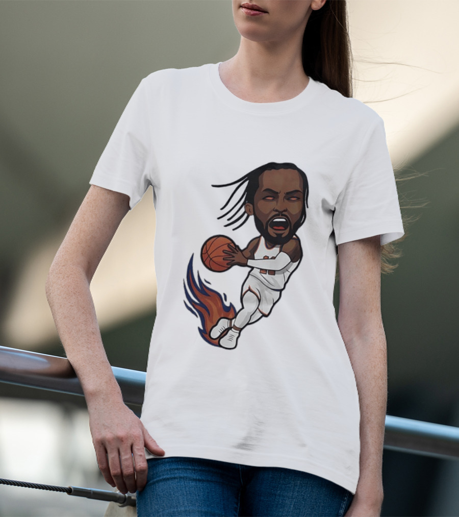 Jalen Brunson Burner New York Knicks Basketball Player Flame T-Shirt