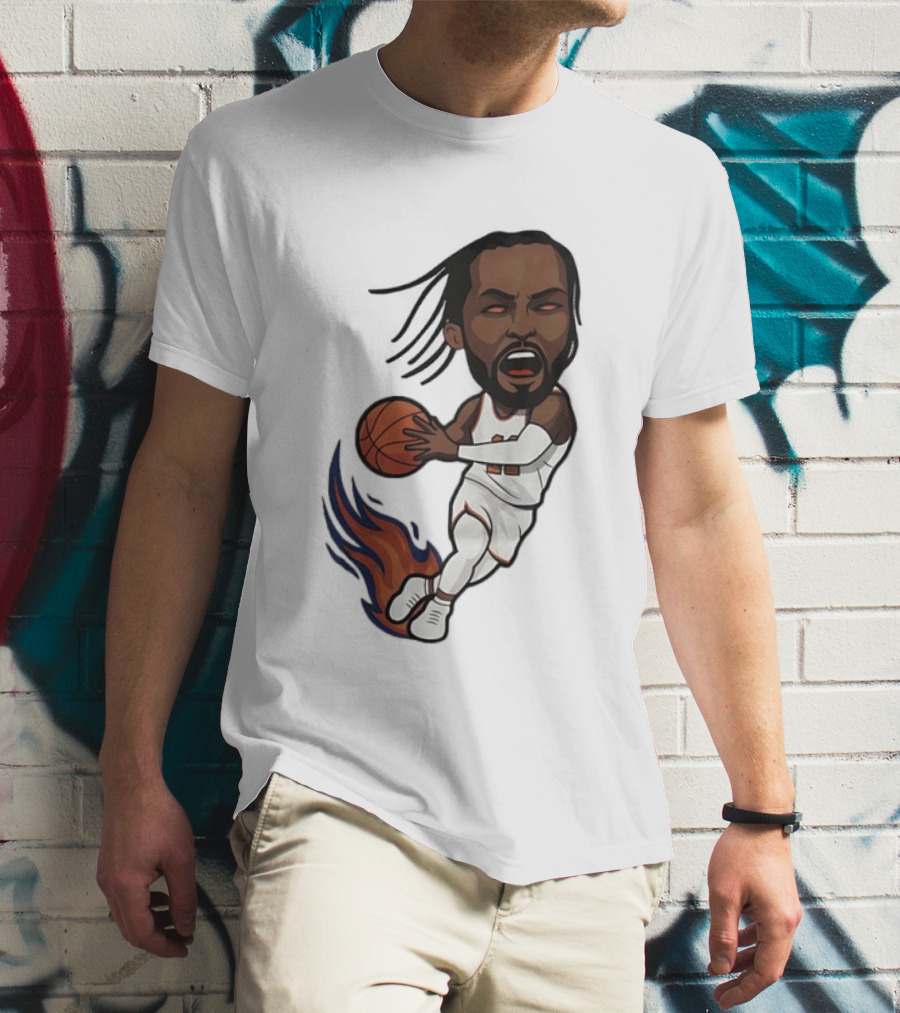Jalen Brunson Burner New York Knicks Basketball Player Flame T-Shirt