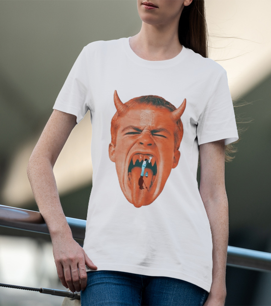 Cleaner Inside Devil Horned Head Yelling T-Shirt