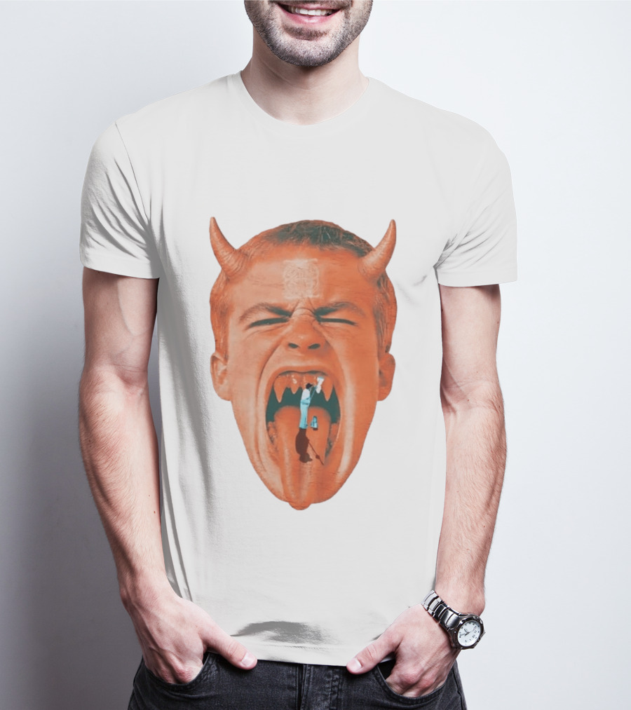 Cleaner Inside Devil Horned Head Yelling T-Shirt
