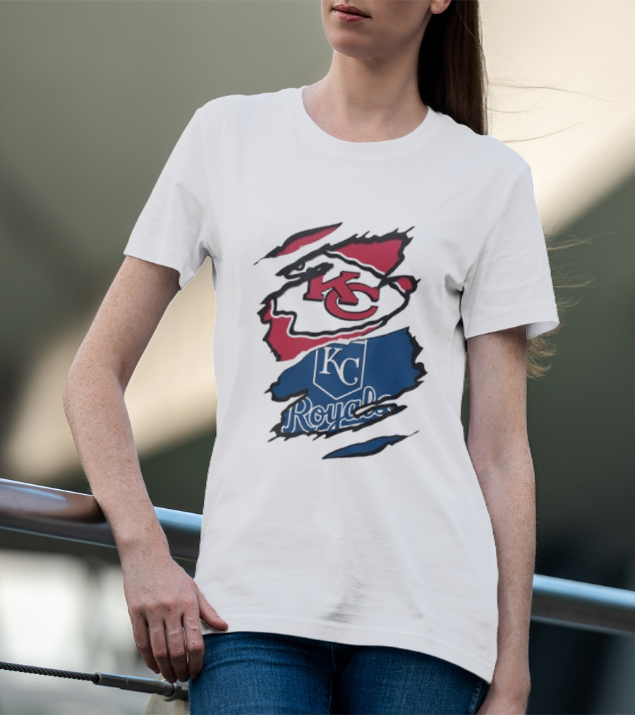 Kansas City Chiefs Royals KC Sports Crossover Beneath The Surface T-Shirt