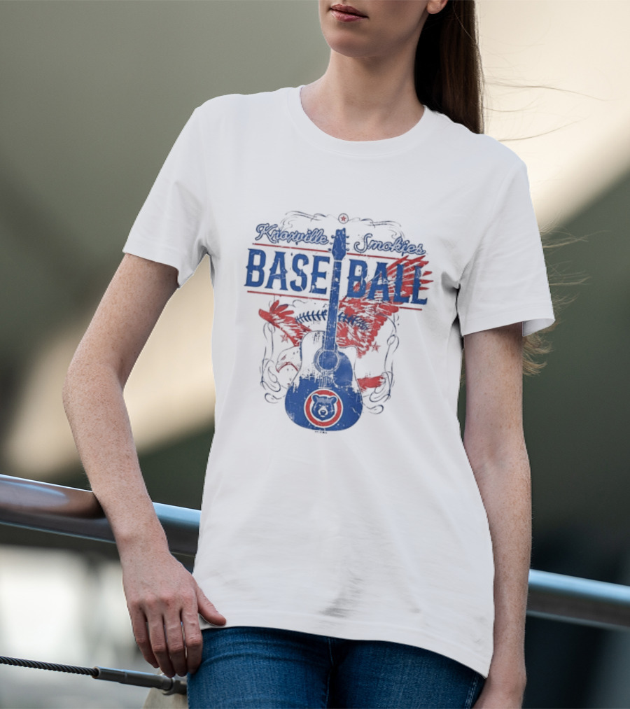Knoxville Smokies Baseball Guitar Eagle Minor League Team T-Shirt