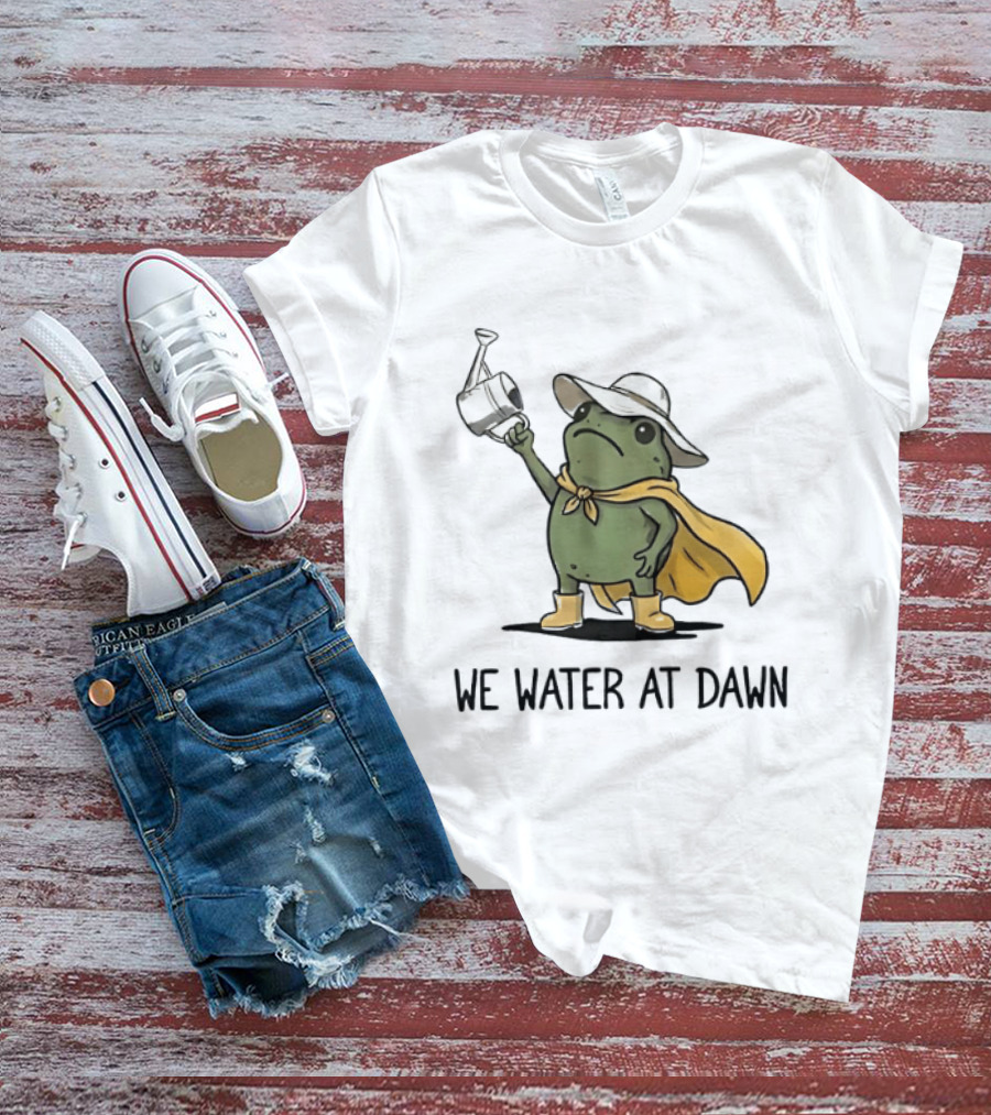 Frog We Water At Dawn Yellow Cape And Hat T-Shirt