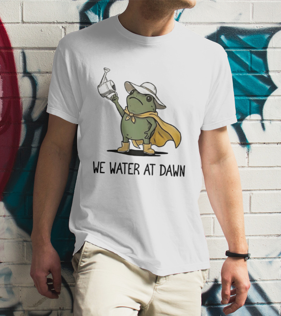 Frog We Water At Dawn Yellow Cape And Hat T-Shirt