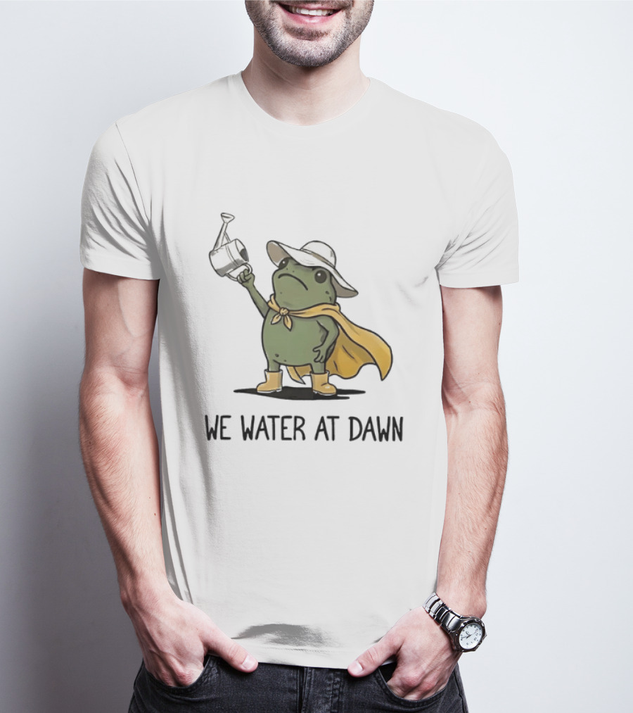 Frog We Water At Dawn Yellow Cape And Hat T-Shirt