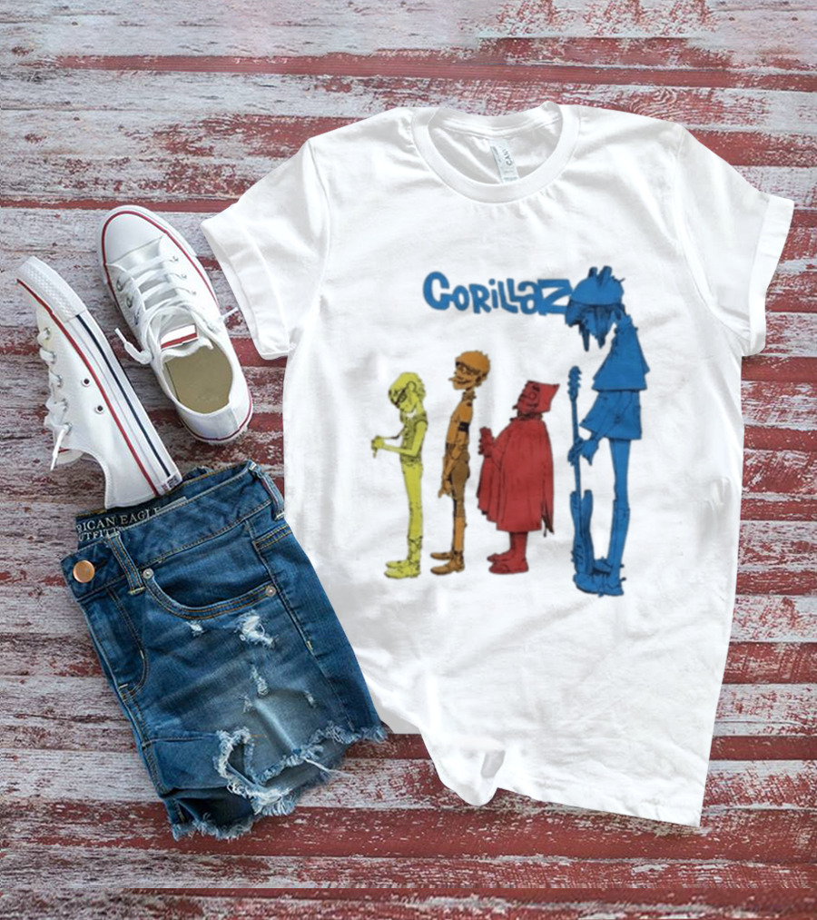 Gorillaz Concert Characters Art Tottenham Stadium Event T-Shirt