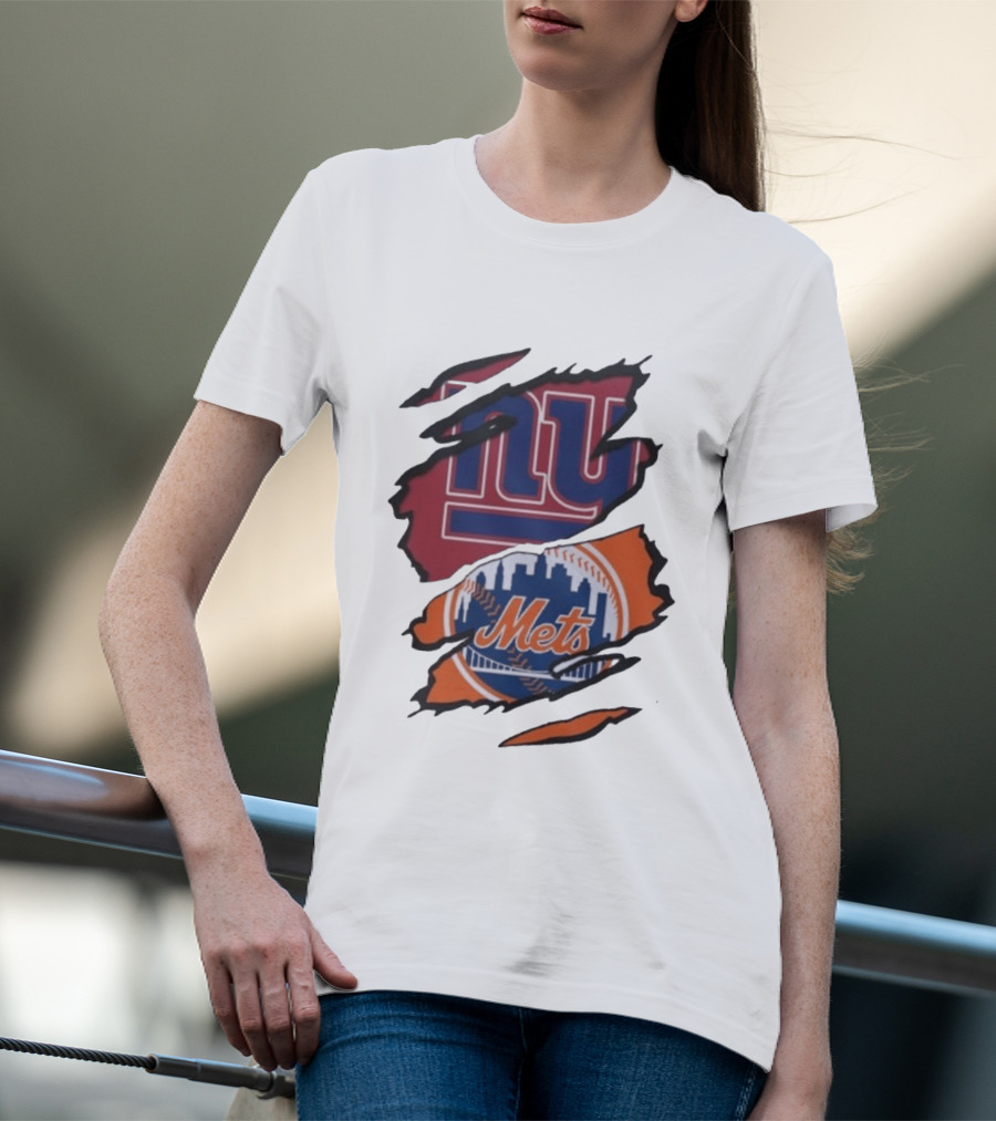 New York Giants NY Mets Beneath The Surface Fan T-Shirt
