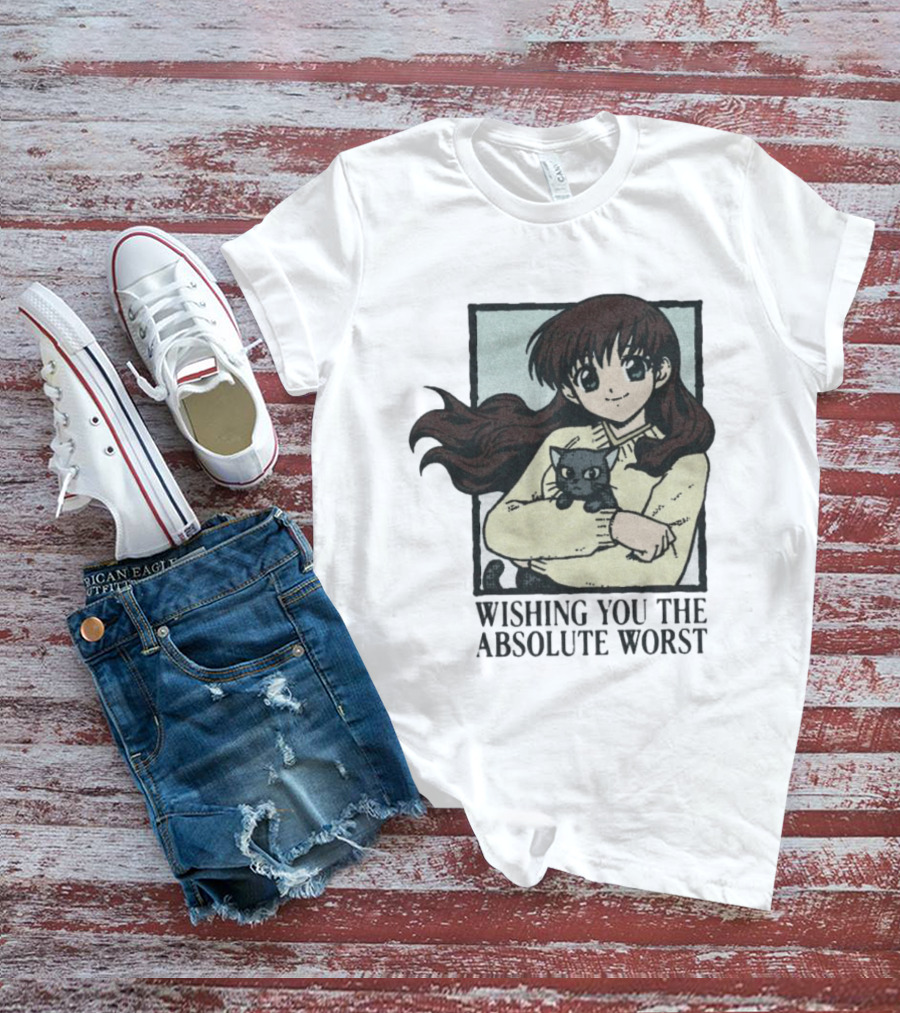 Wishing You The Absolute Worst Anime Girl Cat Scene T-Shirt