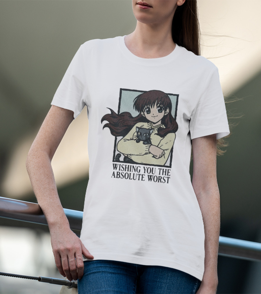 Wishing You The Absolute Worst Anime Girl Cat Scene T-Shirt