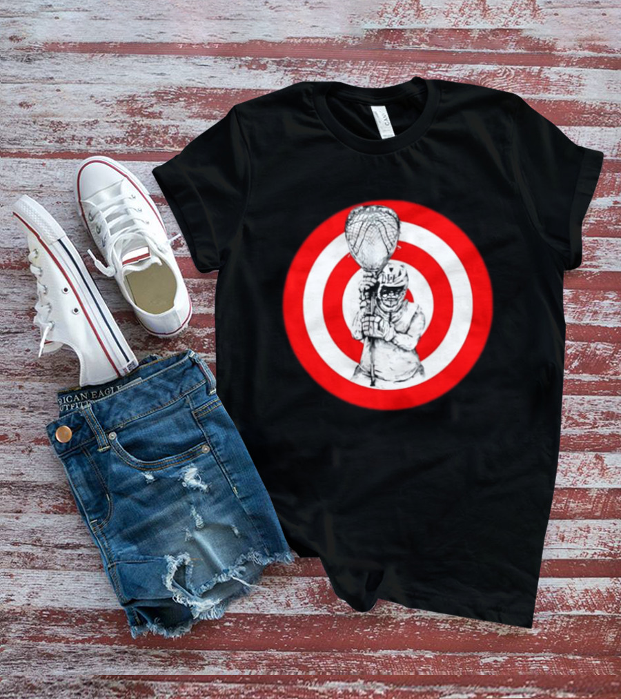 Lacrosse Player Bullseye Target Sport Athlete Competition Training Practice Goalkeeper T-Shirt