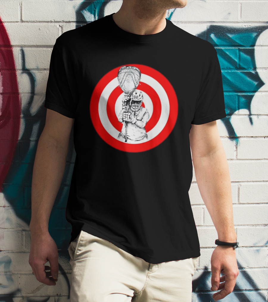Lacrosse Player Bullseye Target Sport Athlete Competition Training Practice Goalkeeper T-Shirt