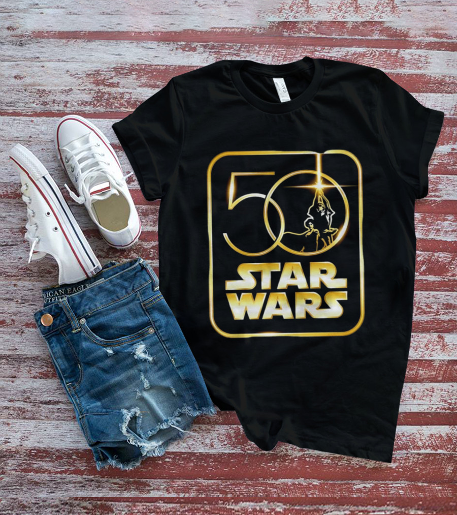 50 Year Anniversary Star Wars Luke Skywalker Princess Leia T-Shirt