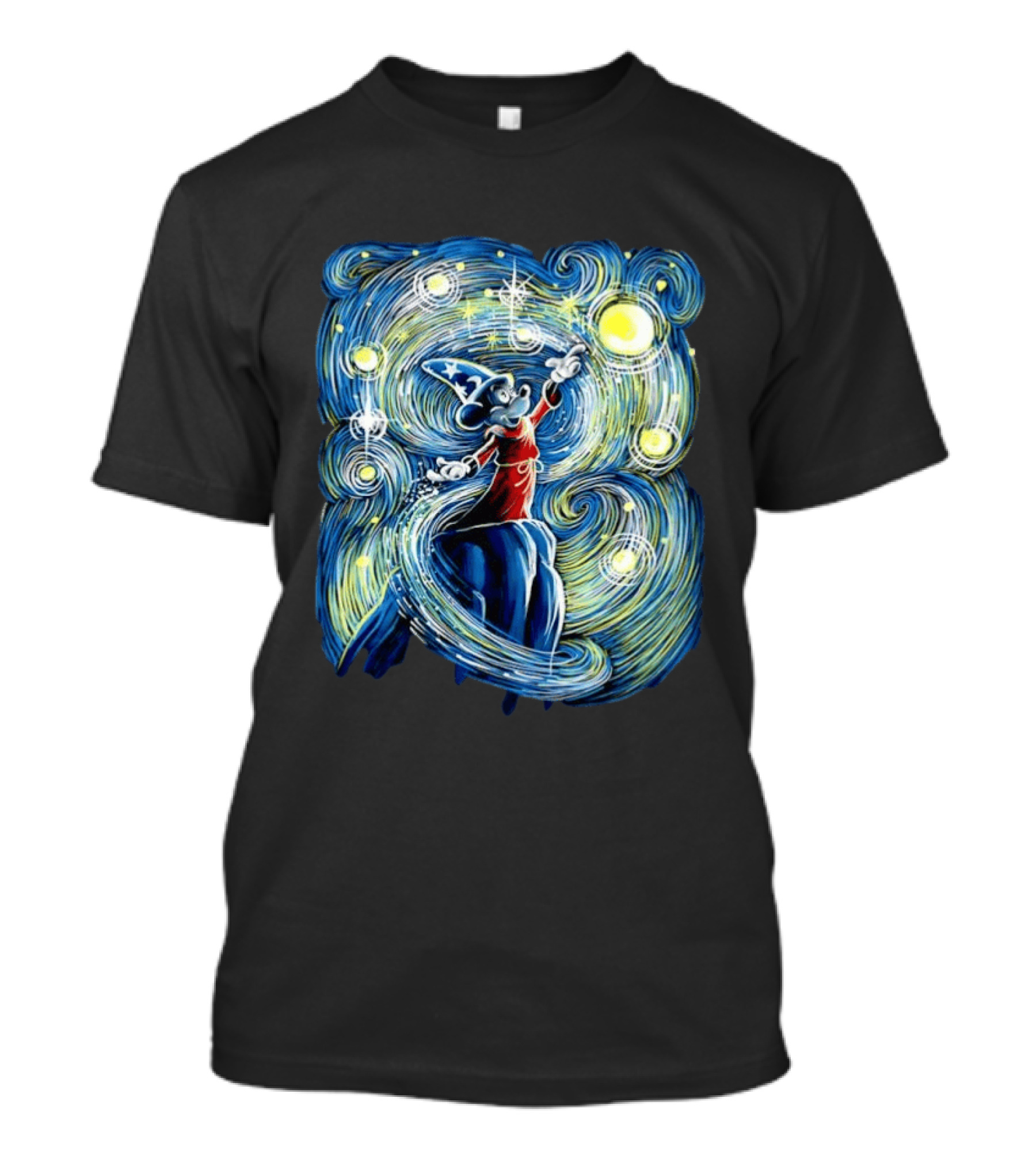Sorcerer Mickey Mouse Fantasia Starry Night Whirlwind Stars T-Shirt