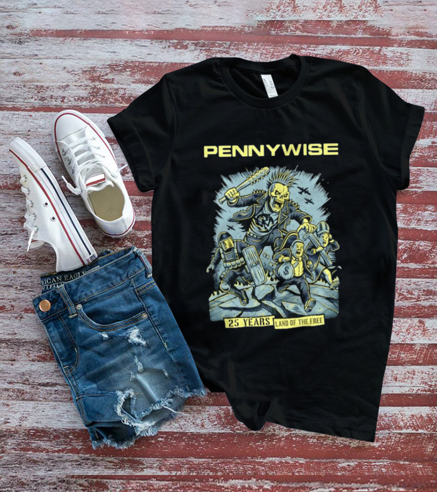 Pennywise 25 Years Land Of The Free Punk Rock Anniversary T-Shirt