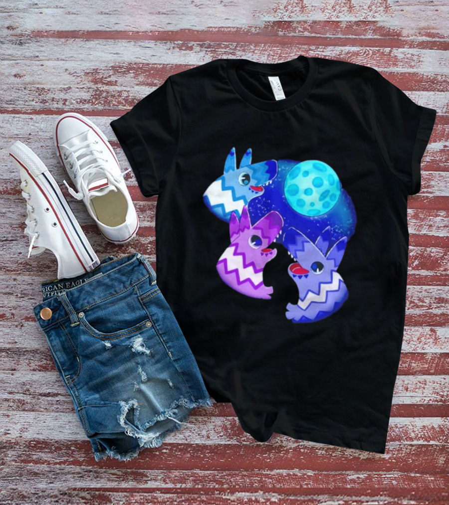 Pinata Dogs Howling At The Moon Blue Zigzag T-Shirt