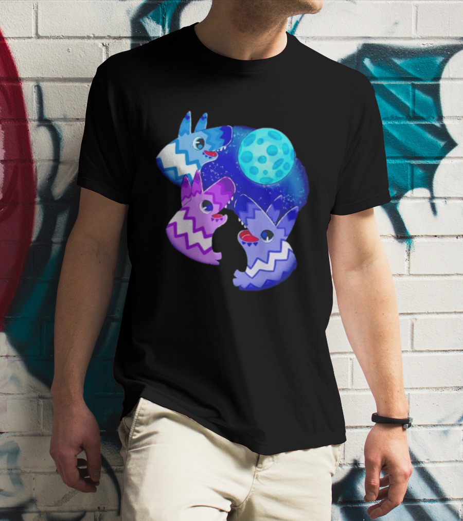 Pinata Dogs Howling At The Moon Blue Zigzag T-Shirt