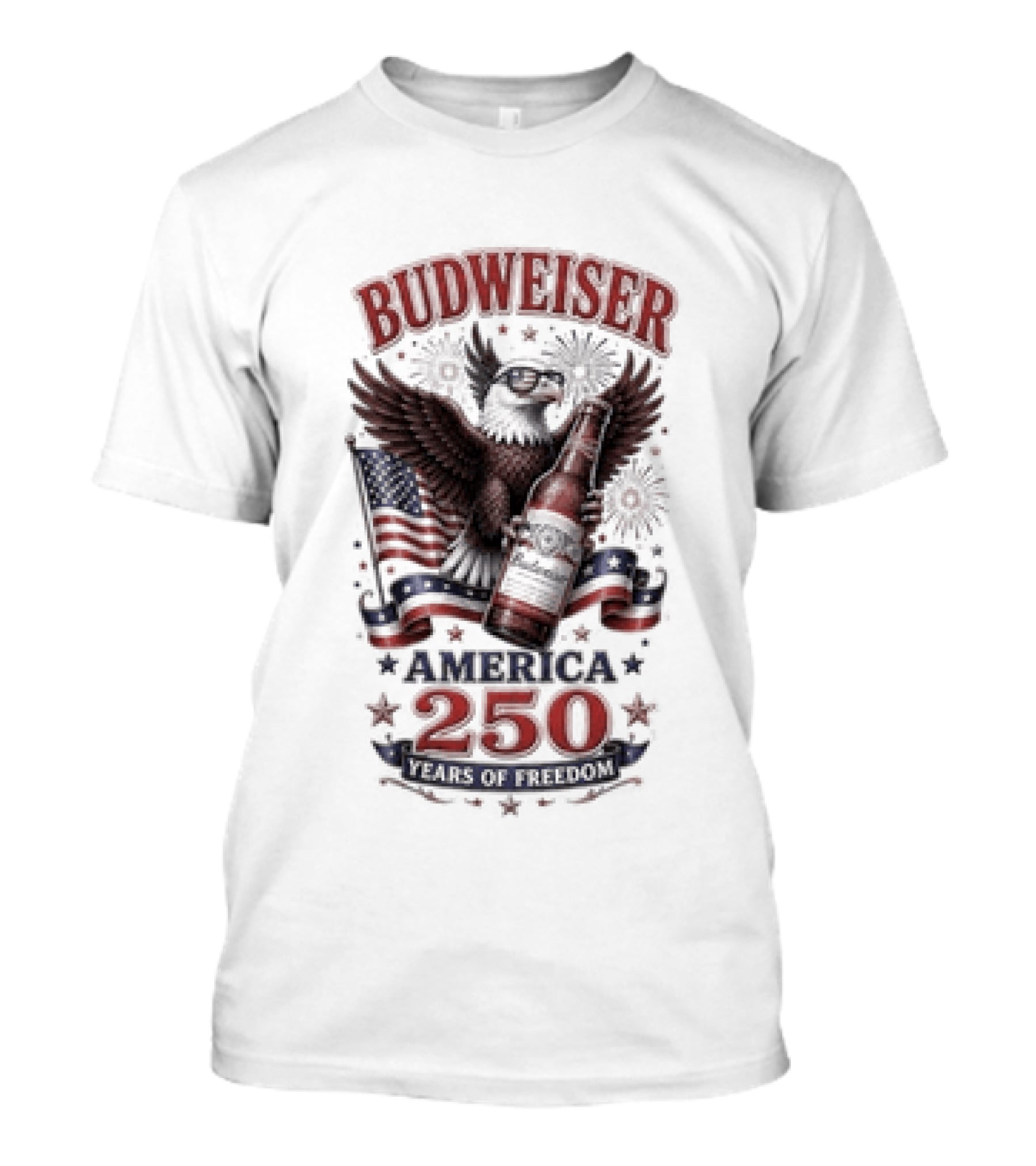 Budweiser Eagle America 250 Years Of Freedom Celebration T-Shirt
