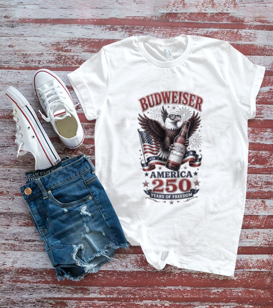 Budweiser Eagle America 250 Years Of Freedom Celebration T-Shirt
