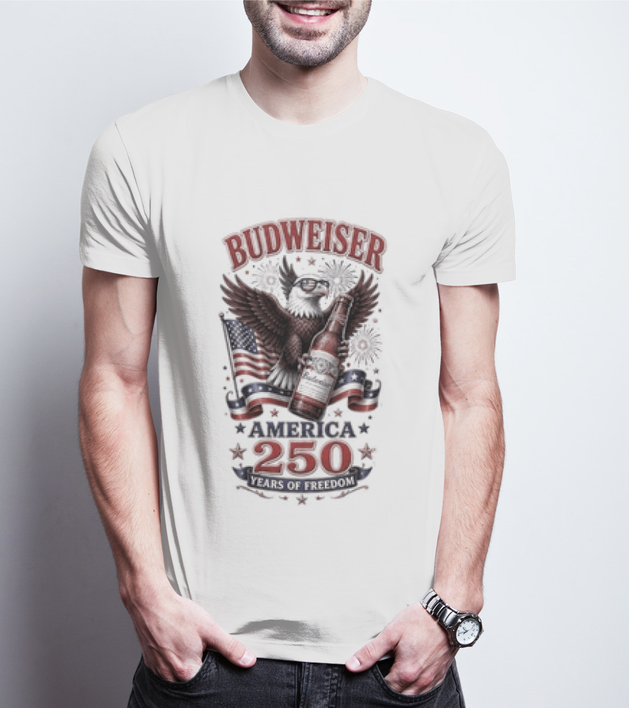 Budweiser Eagle America 250 Years Of Freedom Celebration T-Shirt