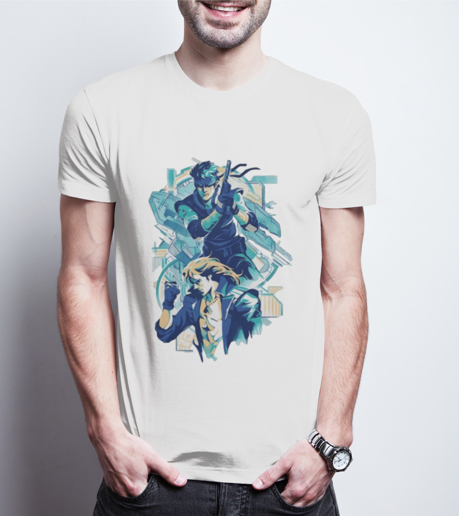 Solid Snake Frank Jaeger Tactical Espionage Metal Action T-Shirt