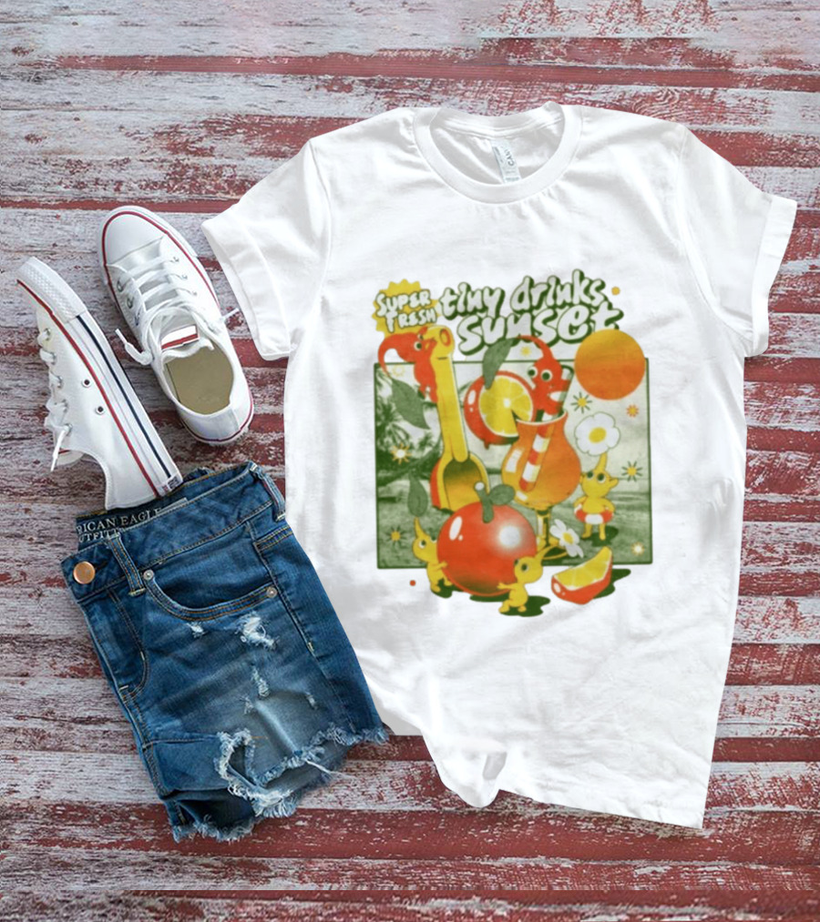 Super Fresh Tiny Drinks Sunset Pikmin Juicy Fruits Adventure T-Shirt