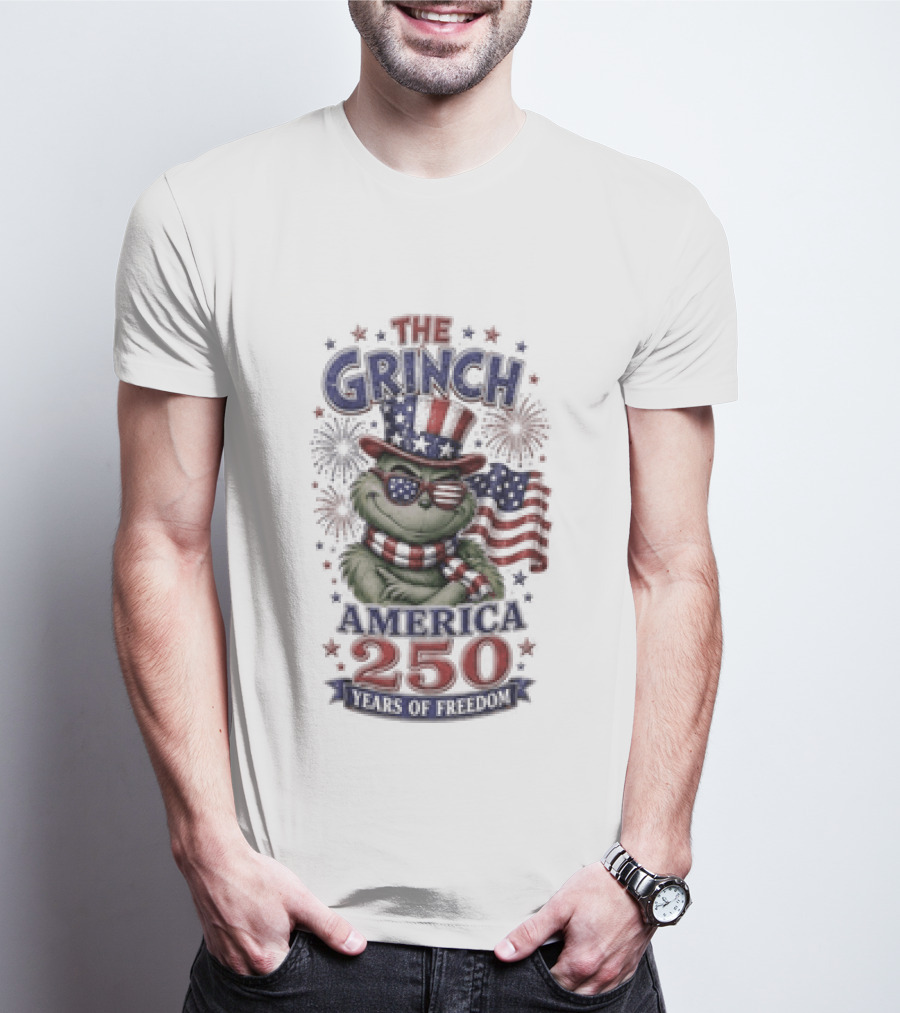 The Grinch America Celebrating 250 Years Of Freedom With Patriotic T-Shirt