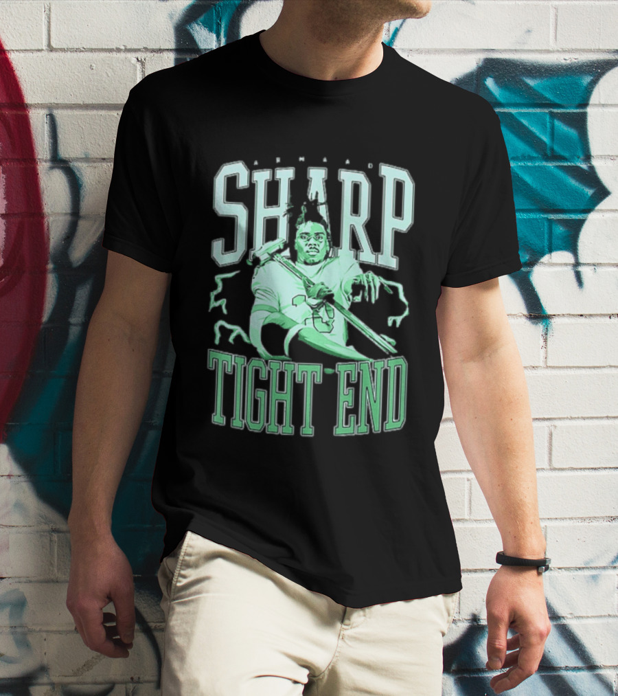 Armaad Sharp Football Player Graphic With Hammer And Electric Aura T-Shirt
