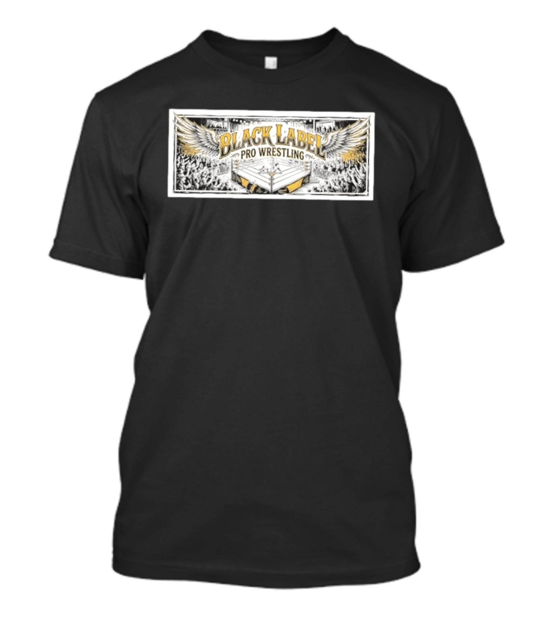 Black Label Pro Wrestling Winged Ring Fans Indie Wrestling T-Shirt