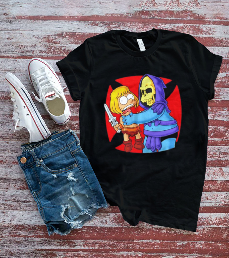 He Man Skeletor Masters Of The Universe Bart Simpson Mashup T-Shirt