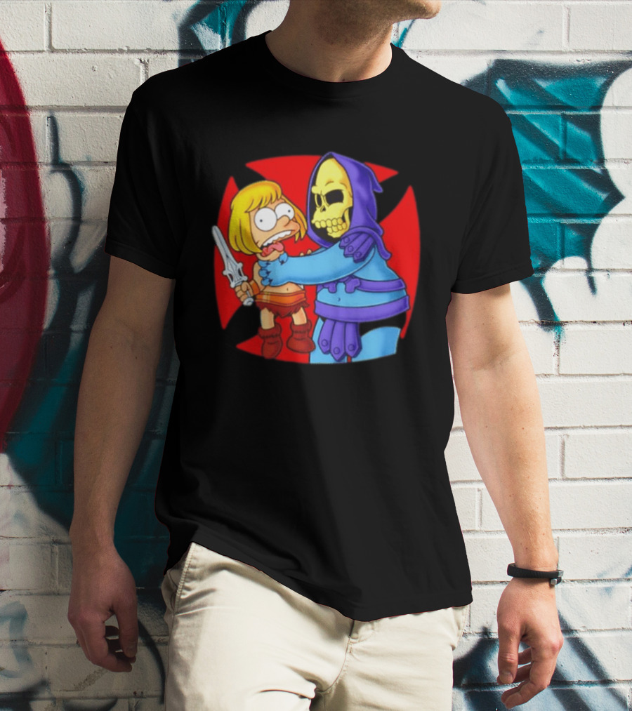 He Man Skeletor Masters Of The Universe Bart Simpson Mashup T-Shirt
