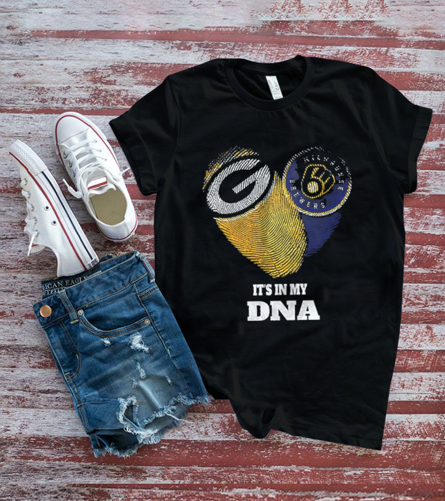 It Is In My DNA Green Bay Packers Milwaukee Brewers T-Shirt