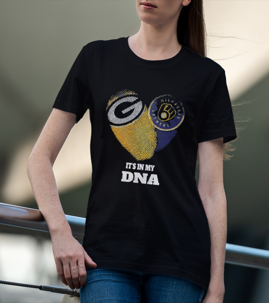 It Is In My DNA Green Bay Packers Milwaukee Brewers T-Shirt
