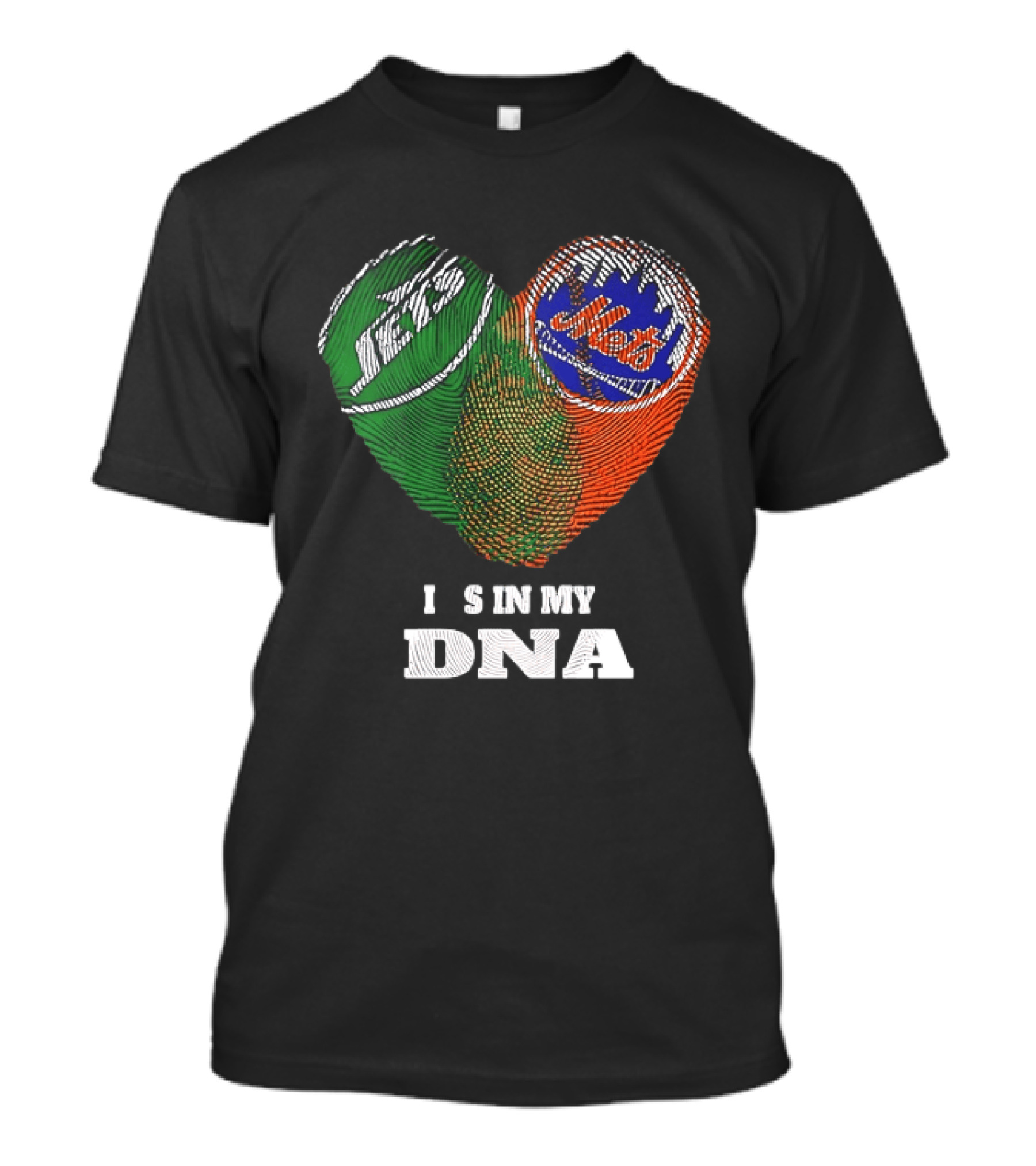 New York Jets Mets Heart Fingerprint It Is In My DNA T-Shirt