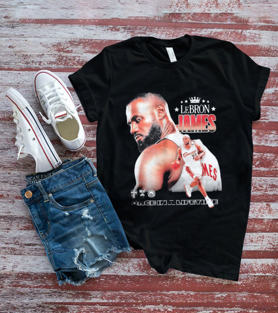 LeBron James Cleveland Cavaliers Once In A Lifetime NBA Heat Championships T-Shirt