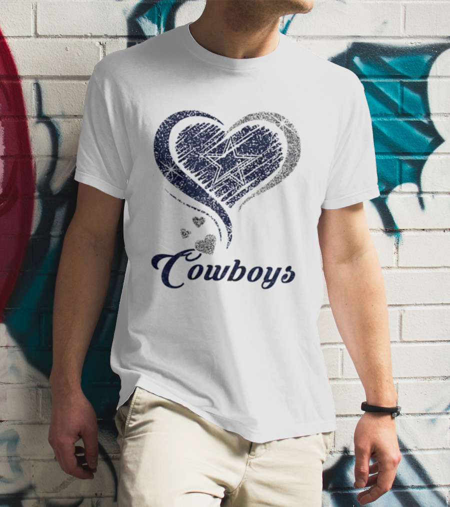 Dallas Cowboys Heart Glitter T-Shirt