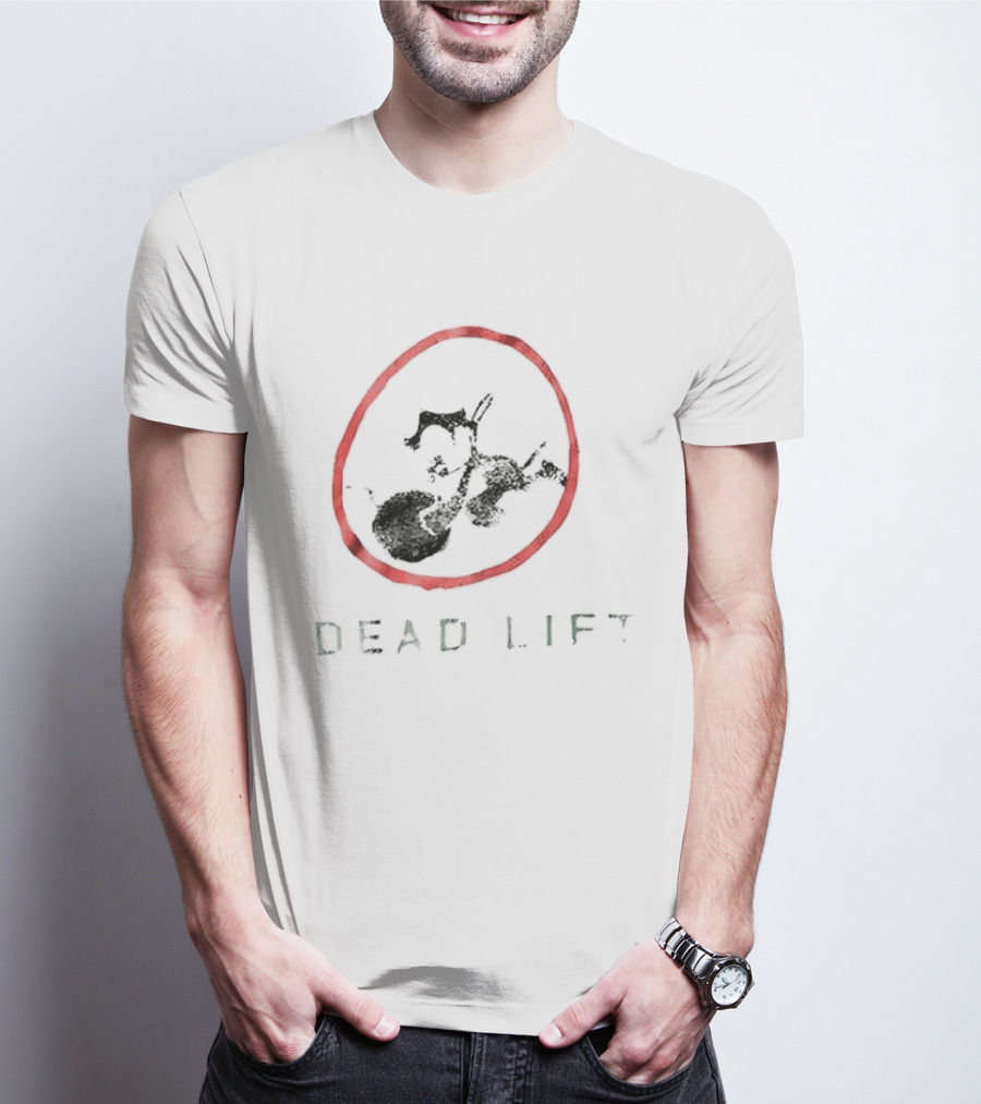 Felix The Cat Dead Lift Red Circle Weightlifting T-Shirt
