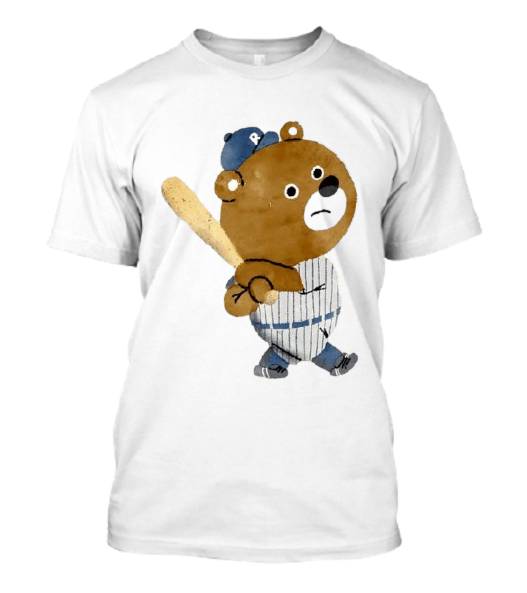 Kuma Bear Takuto Nakagawa Baseball Player Character In Striped Uniform T-Shirt