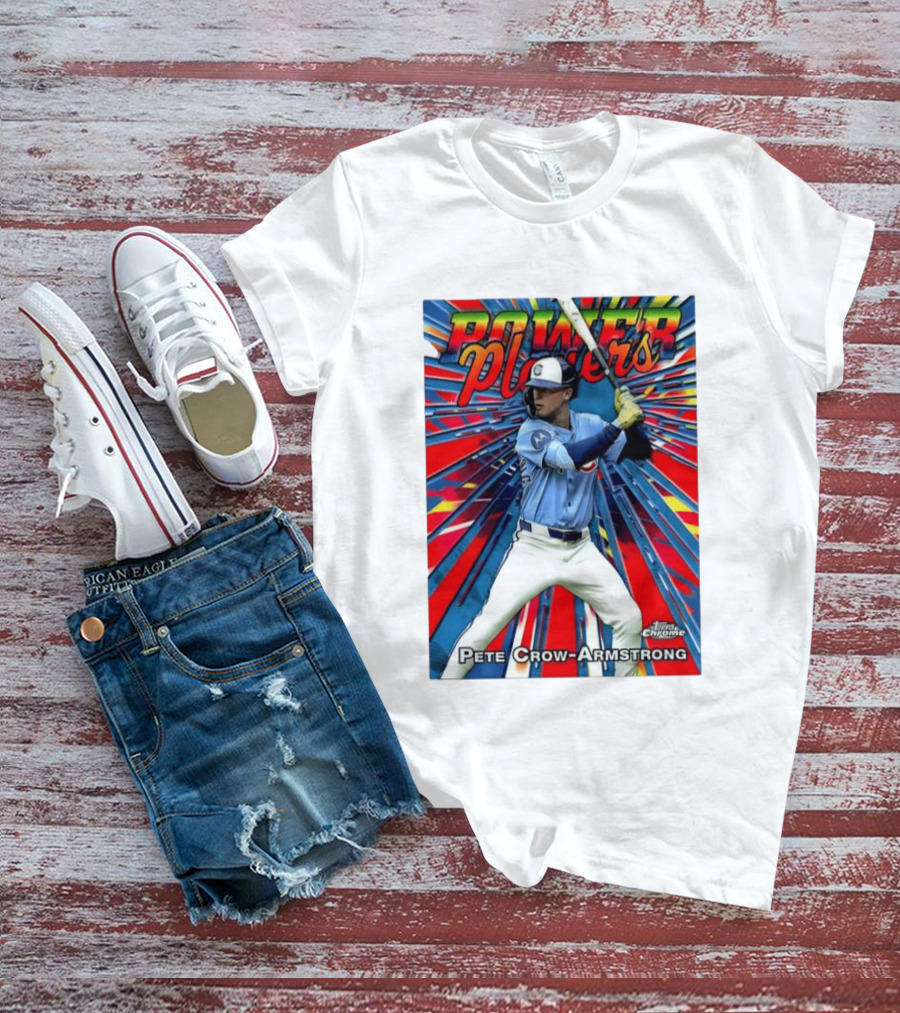 Pete Crow Armstrong Power Players Chicago Cubs Topps Chrome MLB Baseball T-Shirt