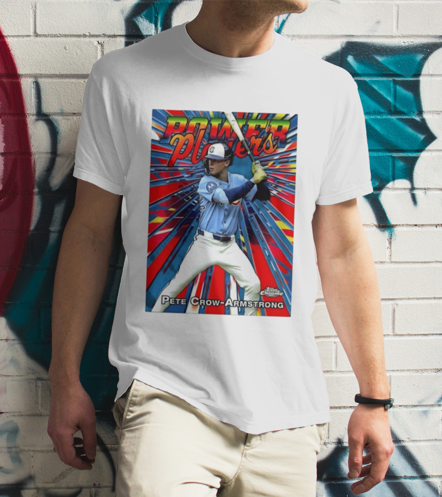 Pete Crow Armstrong Power Players Chicago Cubs Topps Chrome MLB Baseball T-Shirt