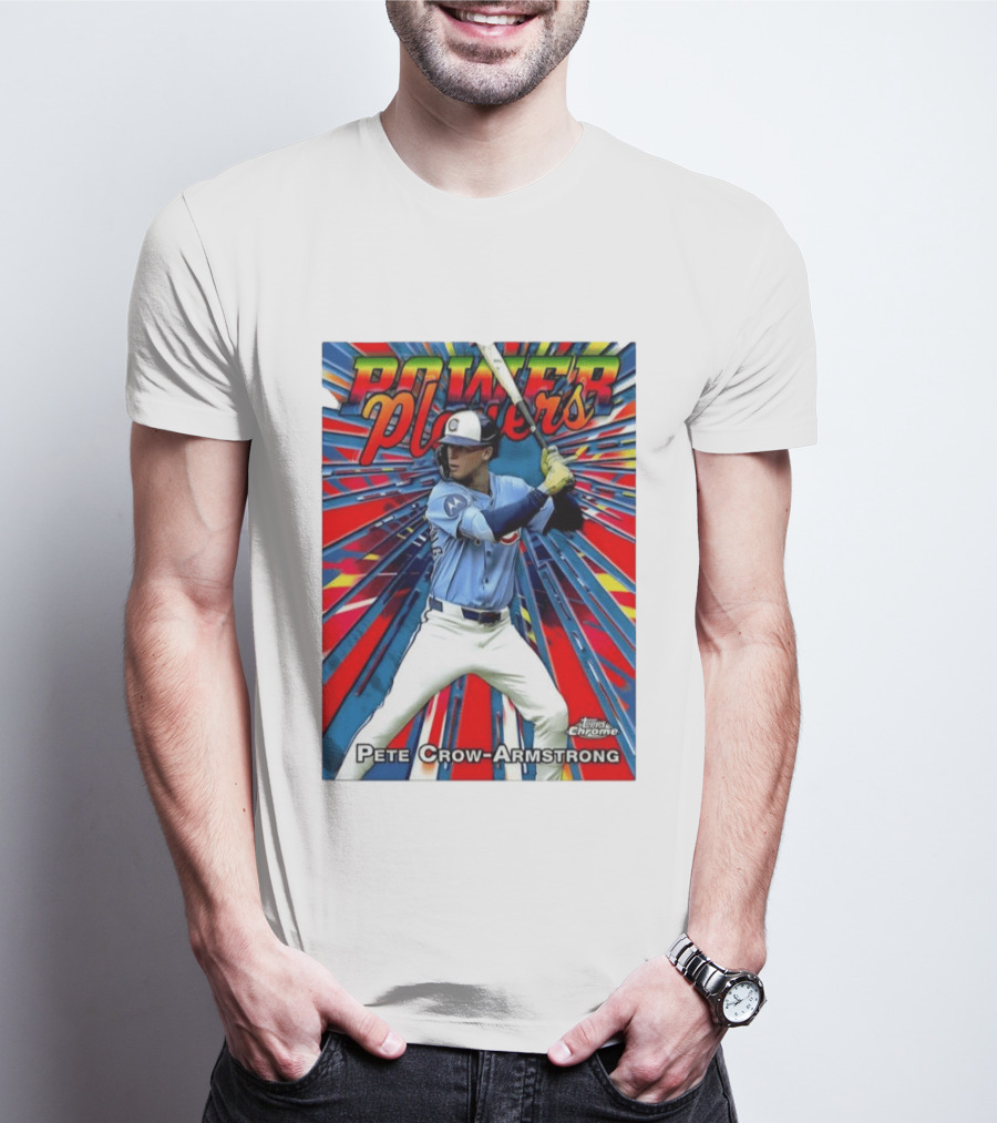 Pete Crow Armstrong Power Players Chicago Cubs Topps Chrome MLB Baseball T-Shirt