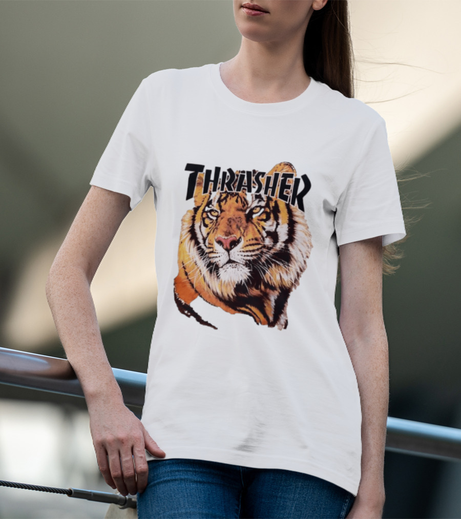Tiger Thrasher Magazine Wildlife Nature Animal Orange Color T-Shirt