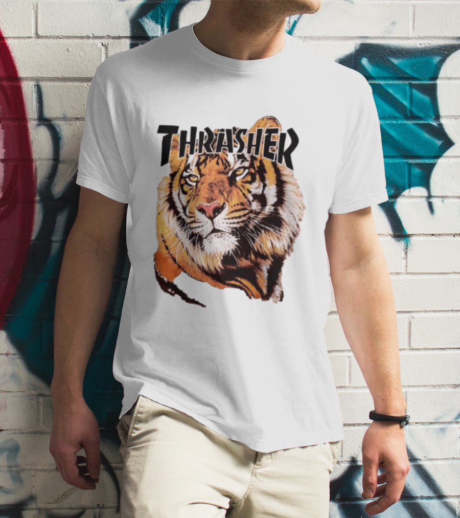 Tiger Thrasher Magazine Wildlife Nature Animal Orange Color T-Shirt