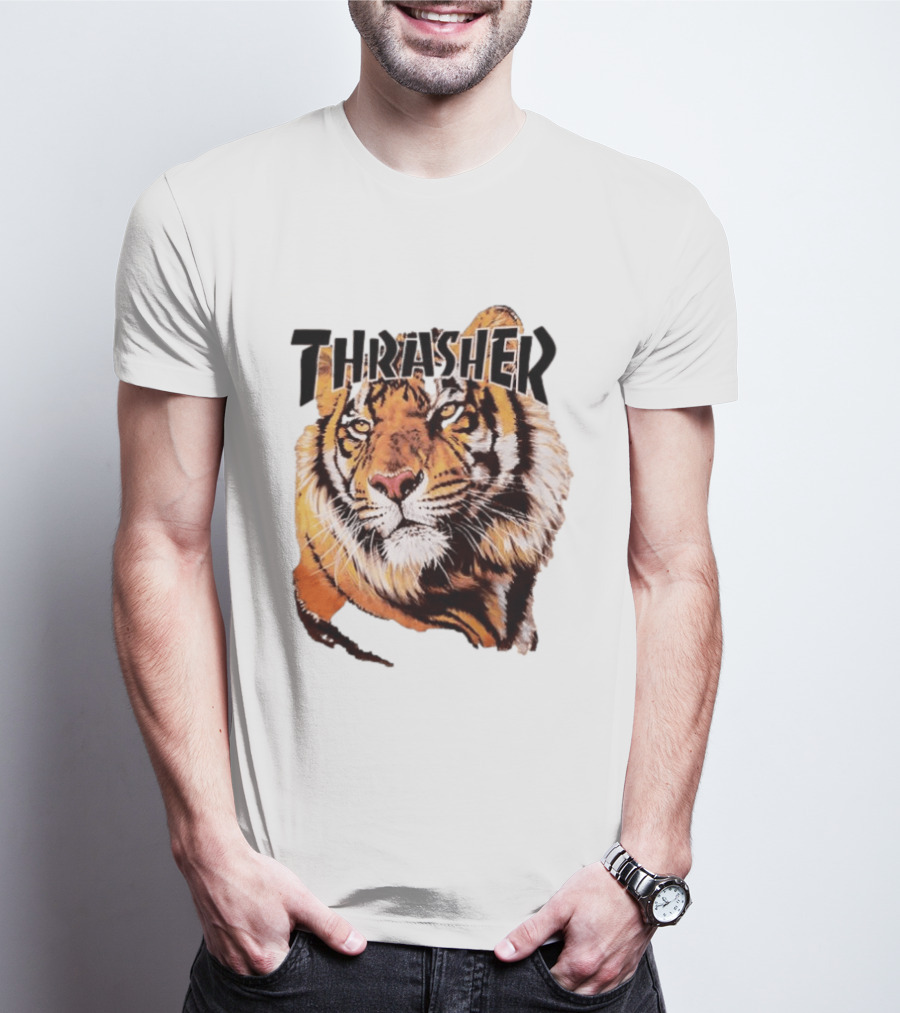Tiger Thrasher Magazine Wildlife Nature Animal Orange Color T-Shirt